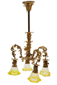 American Gilt Bronze Four-Light Chandelier