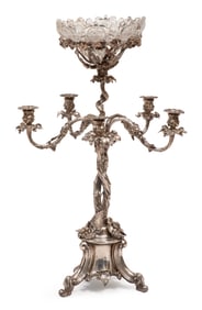 Monumental Antique Silverplate Candelabrum/Epergne