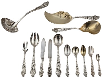 Tiffany "Ailanthus" Pattern Sterling Silver Flatware Service