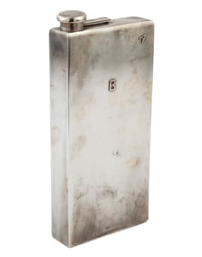 Rare Anna Eicher Arts and Crafts Hand Wrought Sterling Silver Flask