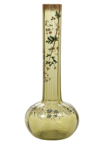 Galle Enameled Glass Vase