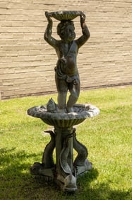 Bronze FIgural Garden Fountain