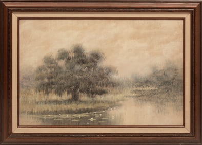Alexander John Drysdale, American/Louisiana 1870-1934, "Louisiana Bayou", oil wash on board, 20 x 30