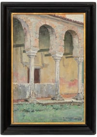 Ellsworth Woodward, American/Louisiana 1861-1939, ?Loggia?, oil on canvas, 15 1/8 x 10 1/8 in. (38.4