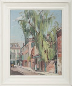 Clarence Millet, American/Louisiana 1897-1959, "Madison St. - New Orleans", oil on canvas board, 20