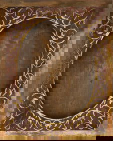 Newcomb College Brass Inlaid Rosewood Frame