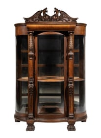 American Renaissance Carved Oak China Cabinet