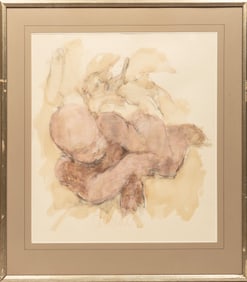 George Valentine Dureau, American/Louisiana 1930-2014, "Putto", watercolor, charcoal and pastel on