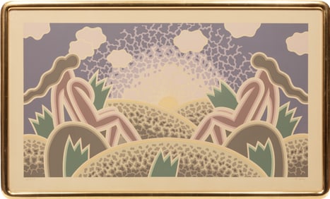 Robert Gordy, American/Louisiana 1933-1986, ?Desert Dawn?, silkscreen, 20 x 37 in. (50.8 x 94 cm.),