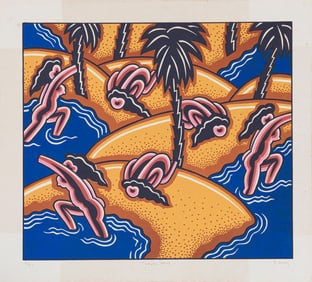 Robert Gordy, American/Louisiana 1933-1986, "Tortola Stomp", silkscreen, Sheet: 20 1/2 x 23 1/4 in.