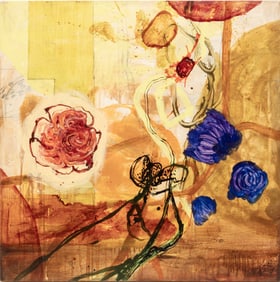 Allison Stewart, American/Louisiana b. 1941, "Floating World #1 - Panel #3", acrylic on