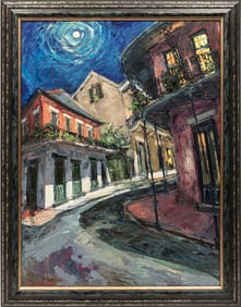 James Michalopoulos, American/Louisiana b. 1951, ?Bend by Bobbie?s?, oil on canvas, 40 x 30 in.