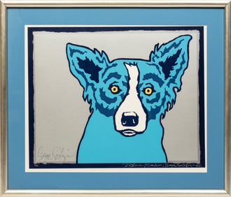 George Rodrigue, American/Louisiana 1944-2013, ?Top Dog: Silver?, silkscreen, 22 x 28 in. (55.9 x