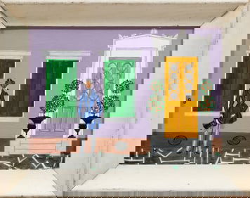 Andrew LaMar Hopkins, American/Louisiana b. 1977, "Greek Revival Gentleman", acrylic on canvas