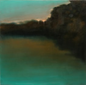 Melissa Bonin, American/Louisiana b. 1960, "Survivor", oil on gallery-wrapped canvas, 24 x 24 in.