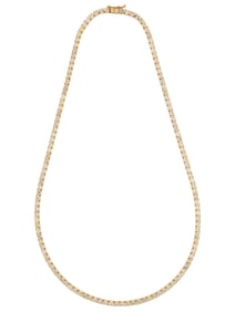 14 kt. Yellow Gold and Diamond Line Necklace