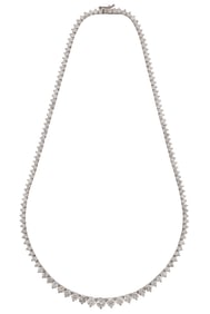 14 kt. White Gold and Graduated Diamond Necklace