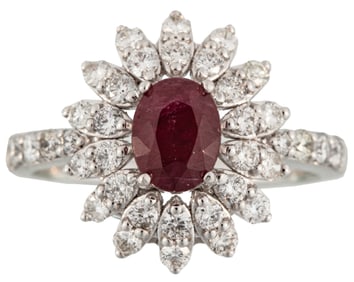 Platinum, Ruby and Diamond Ring