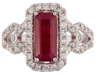 Platinum, Ruby and Diamond Ring