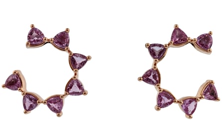 14 kt. Rose Gold and Pink Sapphire Earrings