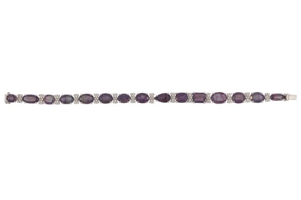 14 kt. White Gold, Kashmir Sapphire and Diamond Bracelet