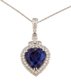Platinum, Tanzanite and Diamond Pendant