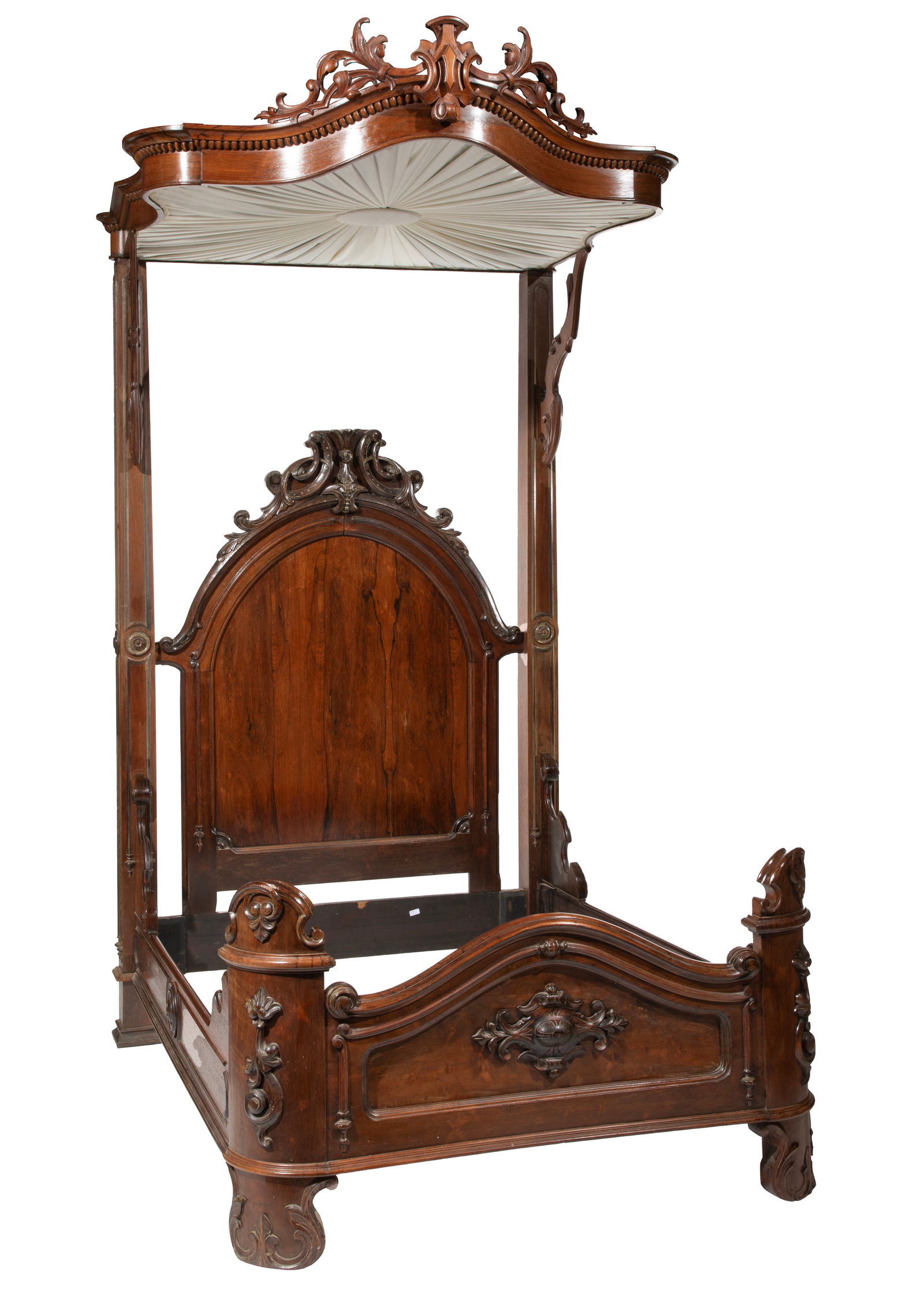 American Rococo Faux Grained and Rosewood Half-Tester Bed (1 of 13)