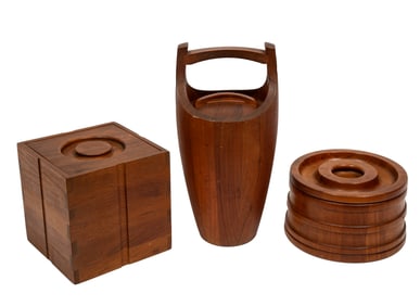 Three Scandinavian Teak Ice Buckets