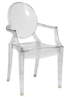 Philippe Starck for Kartell "Louis Ghost" Chair: Philippe Starck for Kartell "Louis Ghost" Chair labeled, 36 1/2 x 21 1/4 x 23 in. (92.7 x 54 x 58.4 cm.)