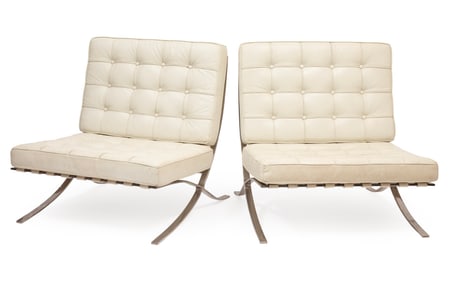 Pair of Mies van der Rohe-Style Barcelona Chairs