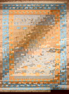 Continental Flatweave ?Noah?s Ark? Carpet: Continental Flatweave “Noah’s Ark” Carpet 10 ft. 2 in. x 14 ft. 2 in.