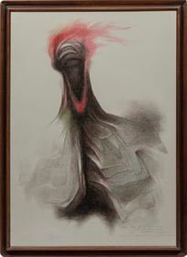 Guillermo Meza, Mexican 1917-1997, ?La Oraci?n?, pastel, color pencil and graphite on paper laid on