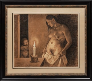 Francisco Zùñiga, Costa Rican/Mexico 1912-1998, "El Niño y la Vela", lithograph in 2