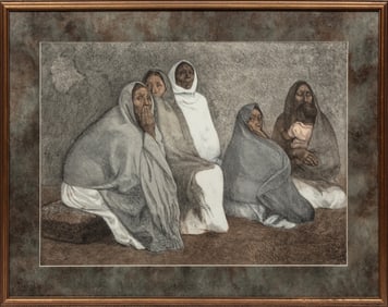 Francisco Zùñiga, Costa Rican/Mexico 1912-1998, “Grupo de Mujeres”, lithograph