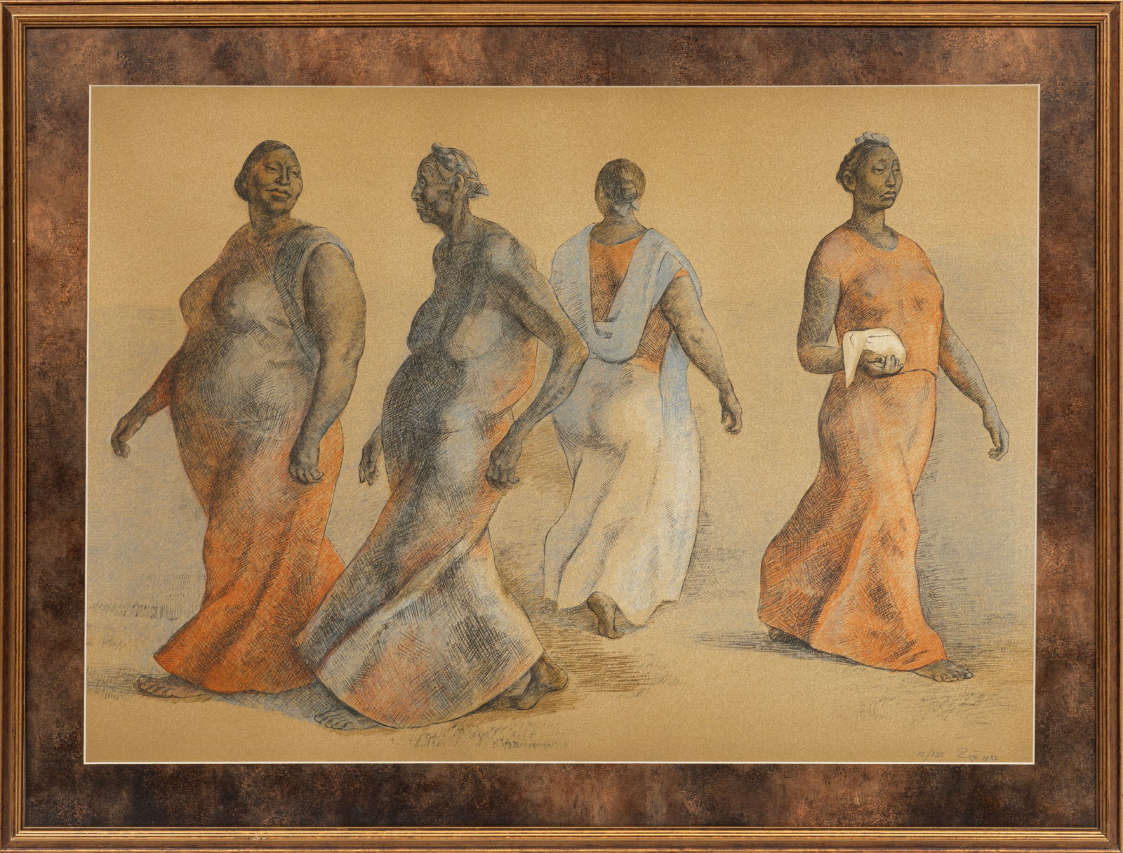 Francisco Zùñiga, Costa Rican/Mexico 1912-1998, “Mujeres Caminando I”, (1 of 3)