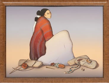 Rudolph Carl "R.C." Gorman, Navajo/New Mexico 1931-2005, ?Bead Maker - 1986?, ?Ruins - 1983? and
