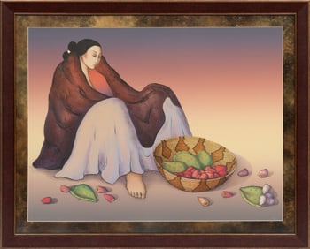 Rudolph Carl "R.C." Gorman, Navajo/New Mexico 1931-2005, ?Prickly Pear - 1984? and "Blue Corn -