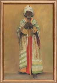 African School 20th c., ?Untitled: Elder?, oil on canvas laid on board, 30 x 19 7/8 in. (76.2 x 50.5