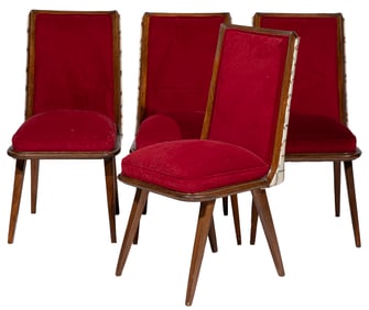 Four American Mid-Century Modern Mahogany Dining Chairs