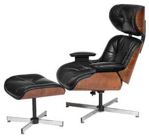 Eames-Style Lounge Chair and Ottoman