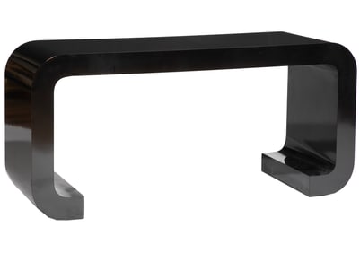 Karl Springer-Style Black Lacquer Console Table