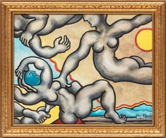 Philip Standish Read, American/New York 1927-2000, "Reach", oil on canvas, 16 x 20 in. (40.6 x 50.8