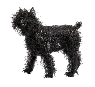 Contemporary Wire Sculpture of a Portuguese Water Dog