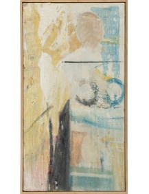 Nick Jensen, British b. 1984, "Know He Know Me", mixed media on canvas, 25 1/2 x 14 in. (64.8 x 35.6