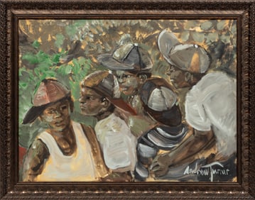 Andrew Turner, American/Pennsylvania 1944-2001, ?Boys?, oil on canvas, 30 x 40 in. (76.2 x 101.6