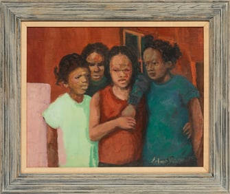 Andrew Turner, American/Pennsylvania 1944-2001, ?Girls?, oil on canvas board, 24 x 30 in. (61 x 76.2