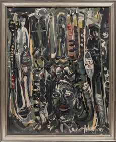 Andrew Turner, American/Pennsylvania 1944-2001, ?Tribal Leader?, acrylic on paper laid on board, 40