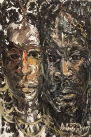 Andrew Turner, American/Pennsylvania 1944-2001, ?We Are One?, acrylic on canvas board, 36 x 24 in.
