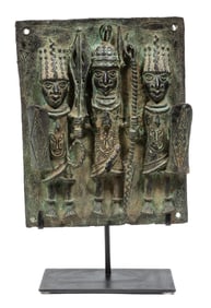 African Bronze Relief Plaque