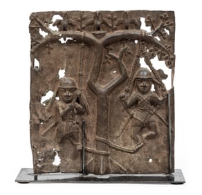 African Bronze Relief Plaque